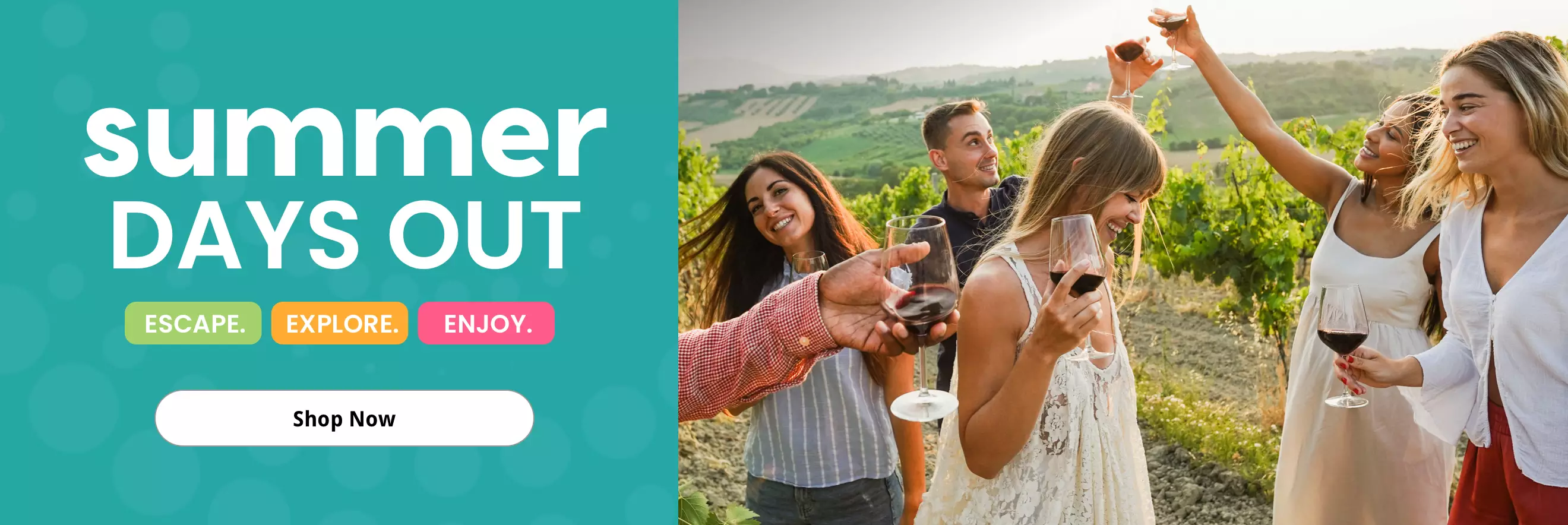 Buyagift homepage hero design for a days out campaign