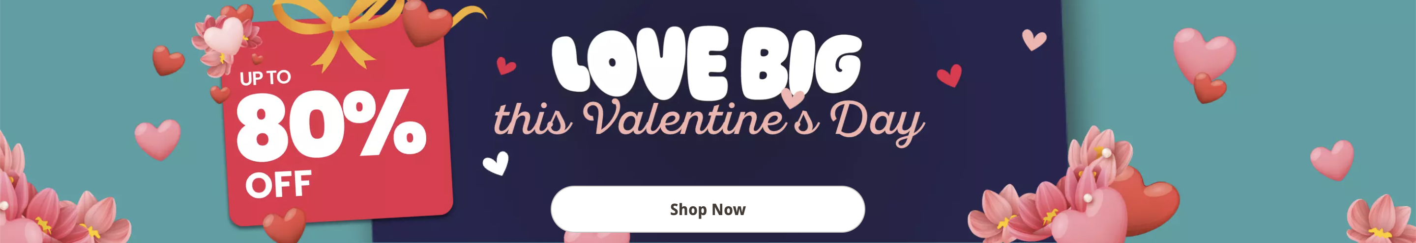 Valentine's Day homepage hero design